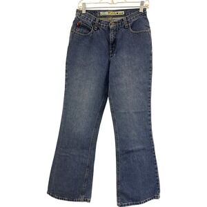 Mudd Women's Cotton Jeans Size 7‎ Flare Leg Blue Vintage Style